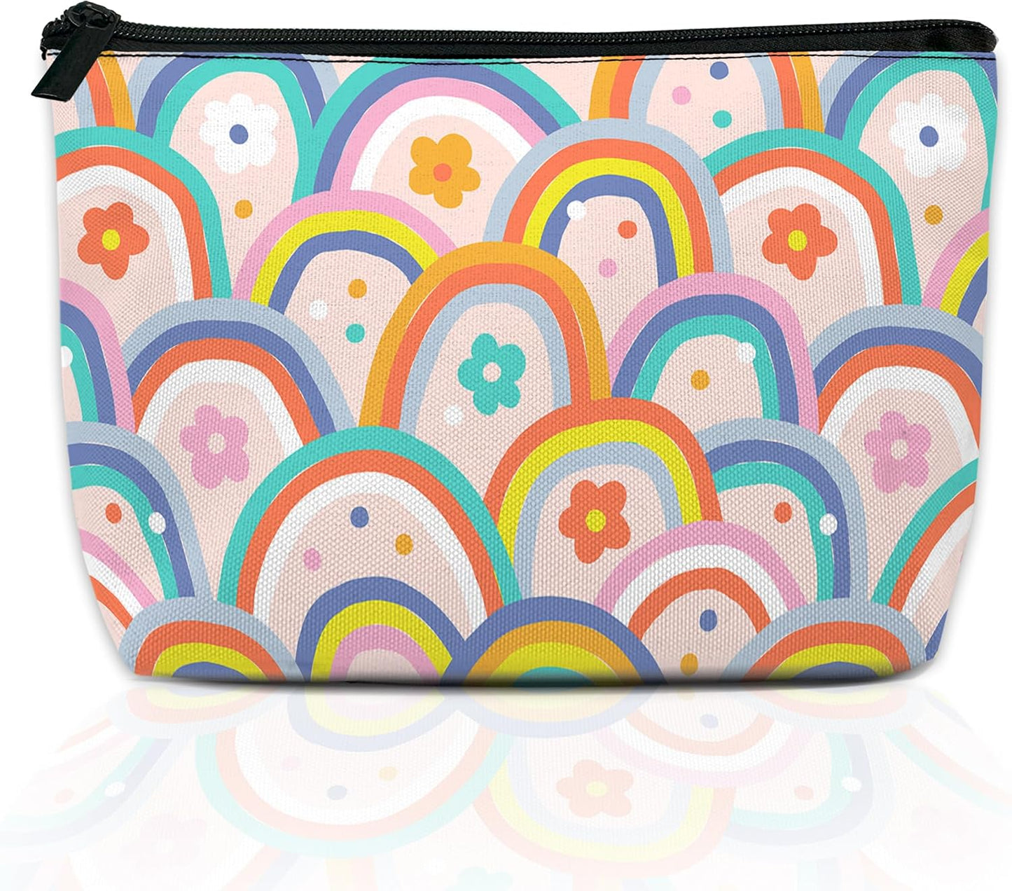 Cosmetic Bag - Mushroom Print Makeup Organizer for Women | Water-Resistant Travel Pouch 9.5x5.9 Inch