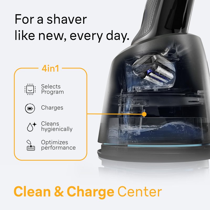 Braun Electric Razor for Men Series 5, Electric Shaver, Precision Trimmer, Extra Shaver Head, 4-in-1 Clean & Charge Center, S5 5165ps
