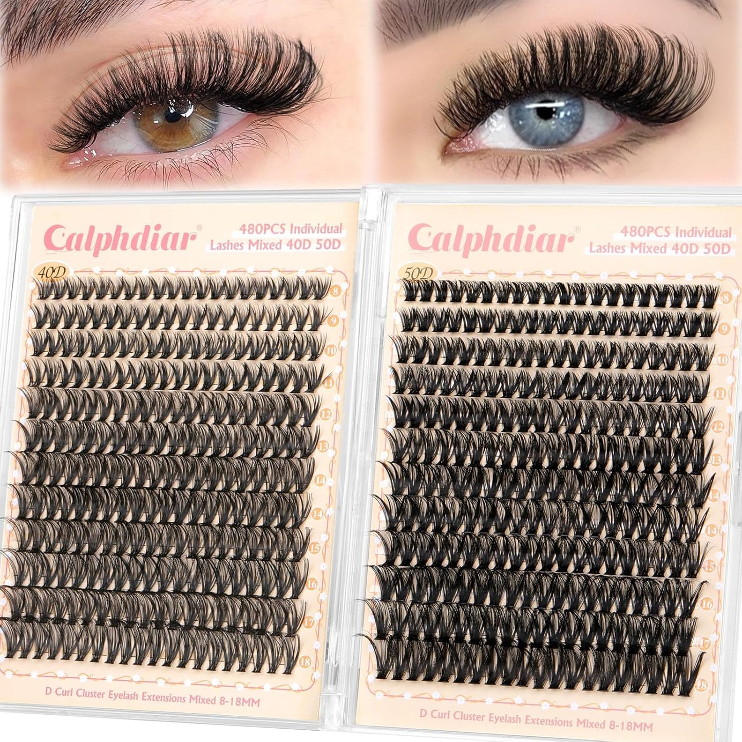 Eyelash Extensions - Enchantress Volume Cluster Lashes | Wispy 10-18mm D-Curl Soft Band for Easy DIY Application
