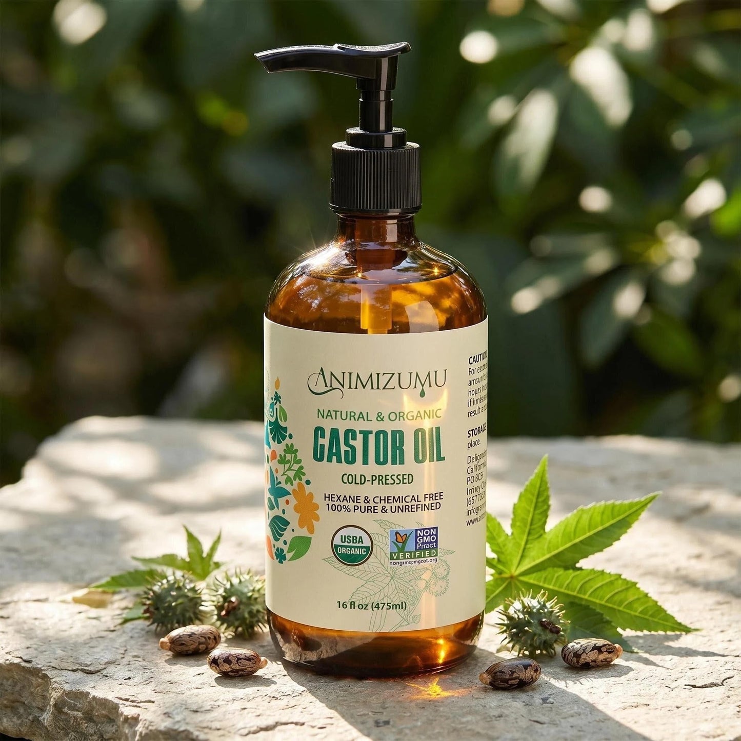 USDA Organic Castor Oil Cold Pressed,Unrefined Glass Bottle Hexane-Free Non-GMO Vegan,100% Pure Castor Oil for Hair Growth,Scalp,Face,Skin,Eyelashes,Eyebrows,Body Massage & Castor Oil Pack Wrap 16oz