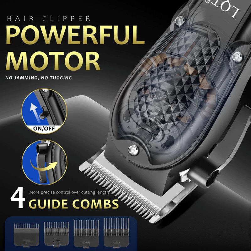 LQT Hair Clippers for Men, Electric Beard Trimmer Nose and Ear Hair Trimmer Rechargeable Cordless Clippers for Men with Comb, Wrap, Bag, to Son Husband Father Men's Gifts