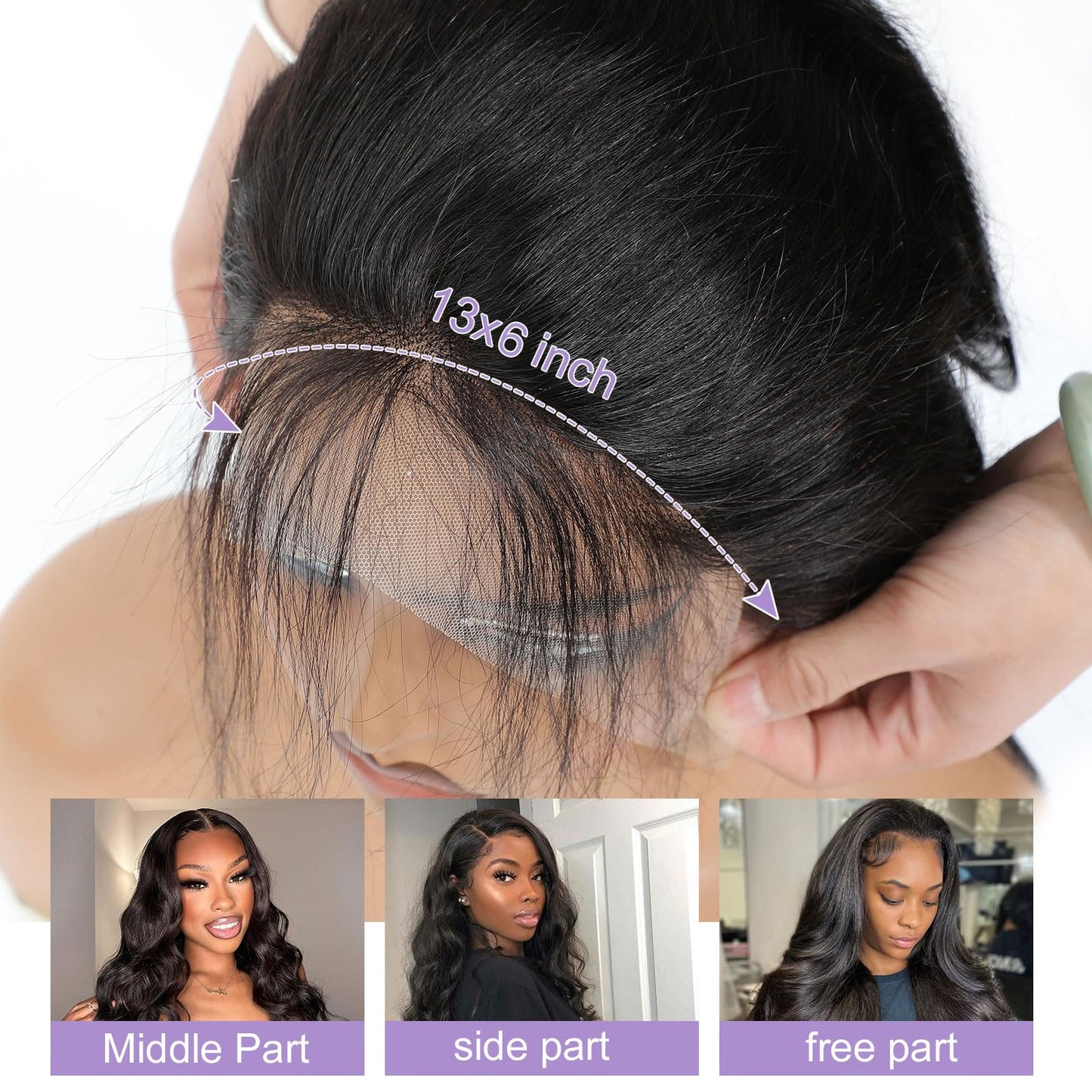DSEKCAIN Transparent HD Lace Closure Human Hair 5x5 2x6 HD Lace Closure Human Hair Straight Body Wave Deep Wave 5x5 Lace Closure Raw Virgin Human Hair Pre Plucked Natural Black 1B Color Free Part
