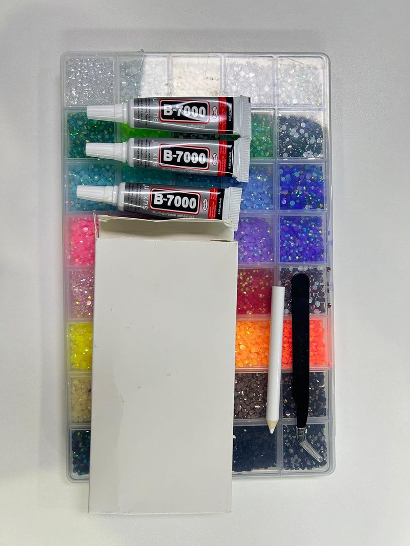 Zefy 40000 Pcs Resin Jelly Rhinestones - 3mm Flatback Gems for Crafting | 40 Colors & B7000 Glue Included