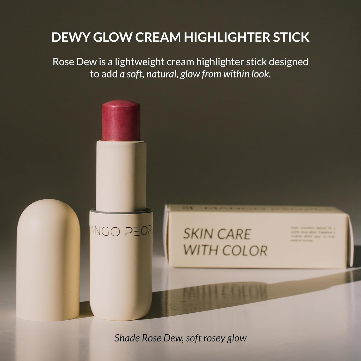 Dewy Glow Cream Highlighter Stick - Makeup & Body Glitter with Black Currant & Ashwagandha | 0.17 oz