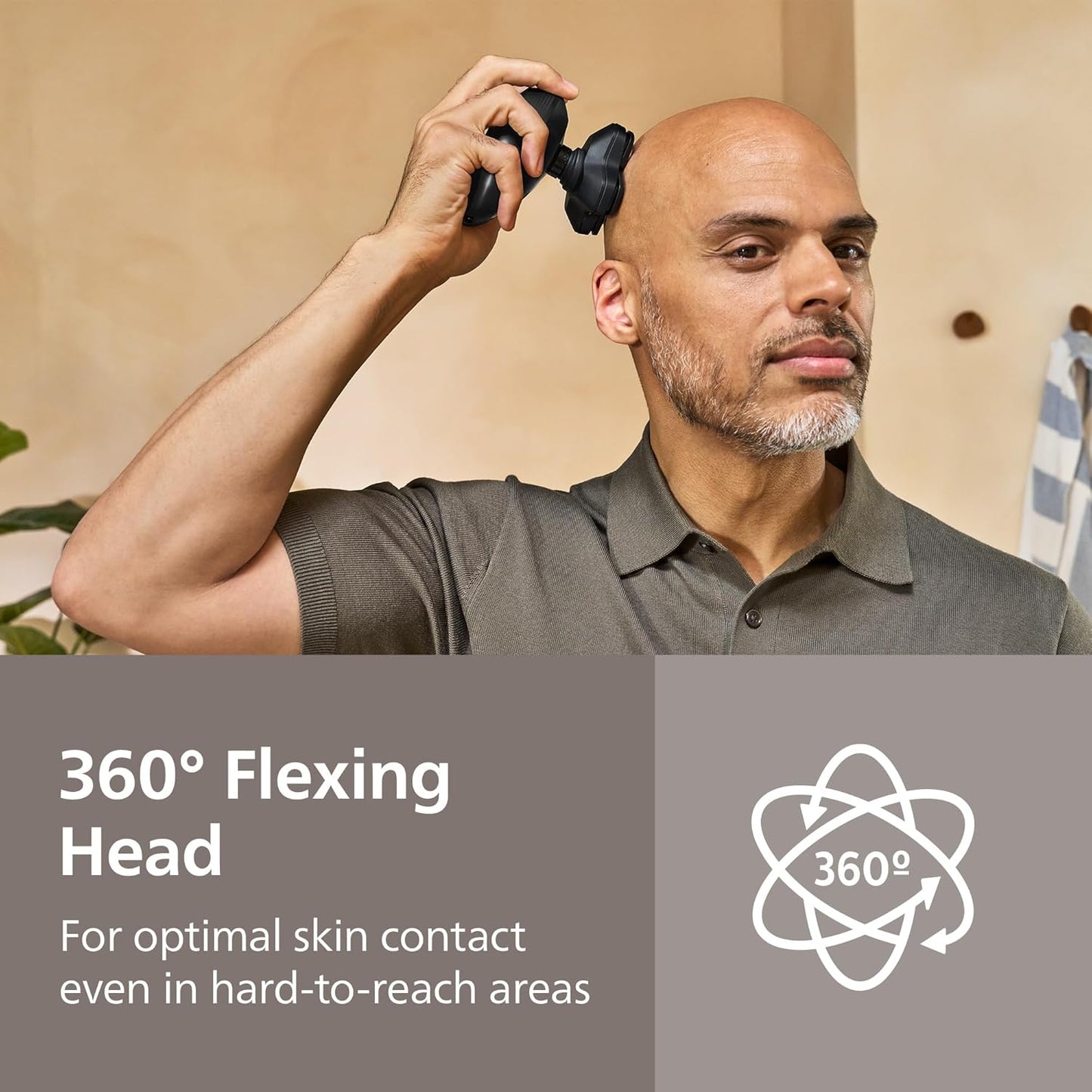 Philips Norelco Head Shaver Pro 5000 Series - Electric Shaver with 360° Flexing Head & ComfortCut Blades | Gentle on Skin, Model HS5980/40