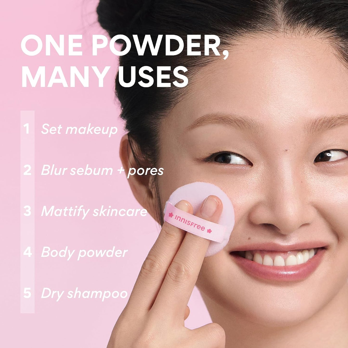 Innisfree No Sebum Powder - Limited Edition Pink & Peach Loose Powder for Brightening & Mattifying | All Skin Types, Cherry Blossom