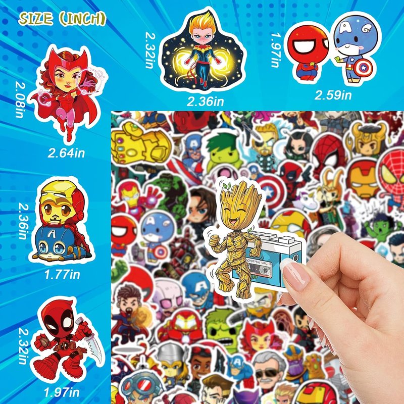 Cool Character Stickers - 200PCS Waterproof Vinyl Decals for Water Bottles, Laptops, Skateboards | Perfect for Teens & Adults