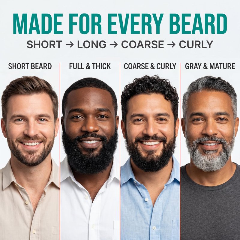 Safiora Rivaro Beard Wash for Men with Tea Tree & Sandalwood – Hydrating Beard Shampoo Softener for Coarse Hair, Grooming Cleanser for Daily Care Routine – Moisturizing Wash for Black Men (5 Fl Oz)