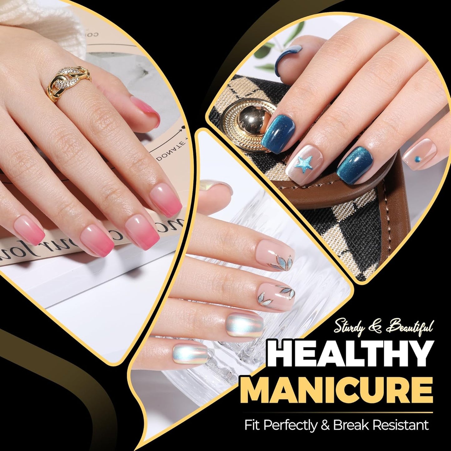 Extra Short Square Nail Tips - 600pcs Pre-Etched Soft Gel Clear Fake Nails | DIY Nail Art at Home, 12 Sizes