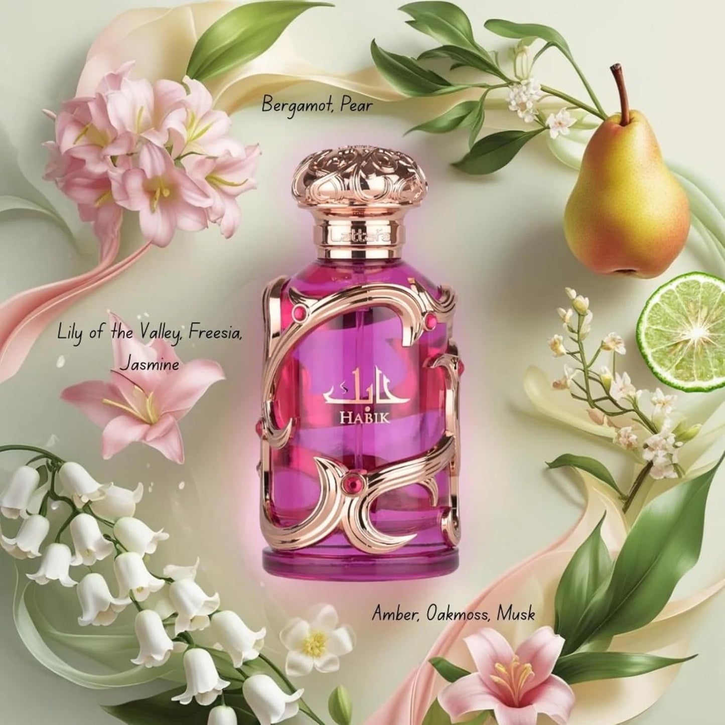 Lattafa Habik Eau de Parfum Spray for Women - Long-Lasting Floral Fruity Fragrance | 3.4 Ounce (100 ml)