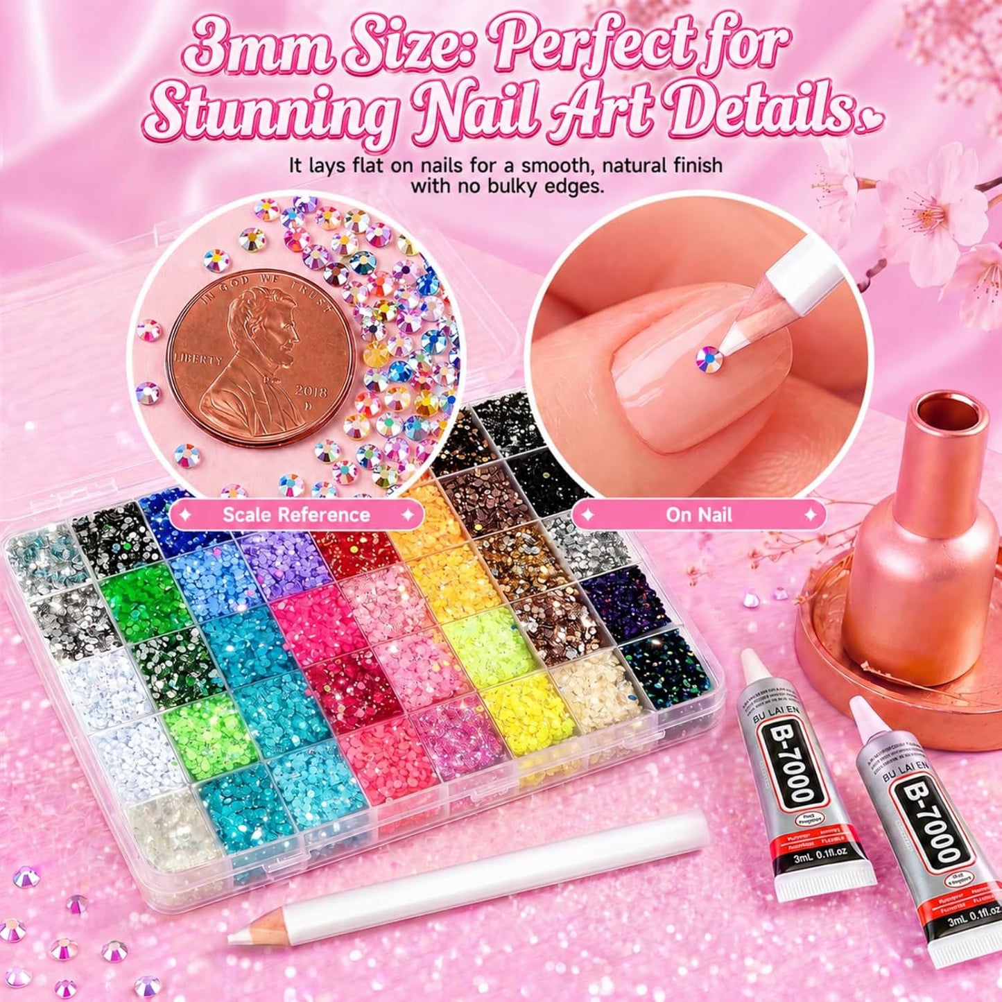 Rhinestone Bedazzling Kit - 40,000 Mixed Color Gems for Crafting, Nail Art, Shoes & More | All-in-One Set