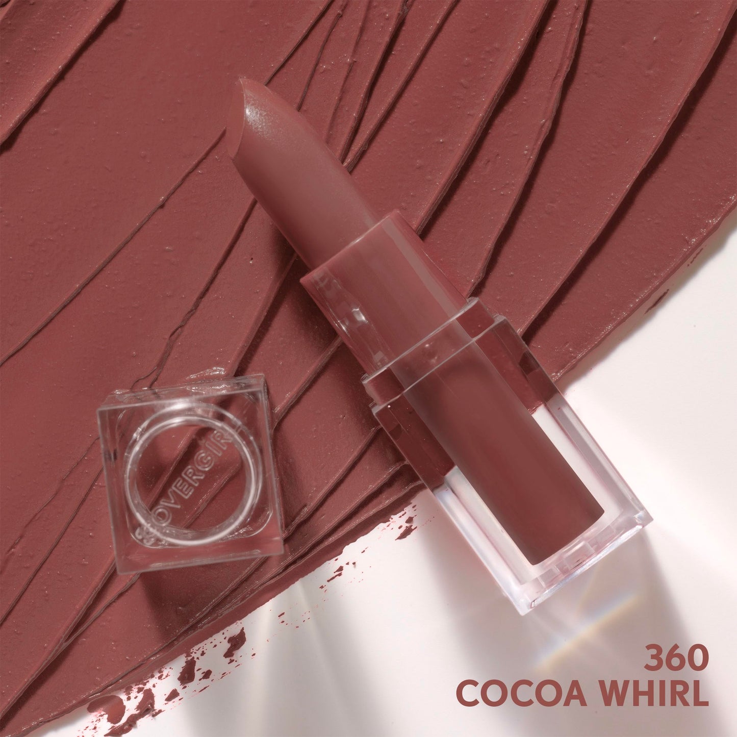 CoverGirl Clean Lip Color, Cocoa Whirl, Satin Finish, Squalane, Avocado & Aloe, Carmine-Free, Non-Drying, 0.12oz