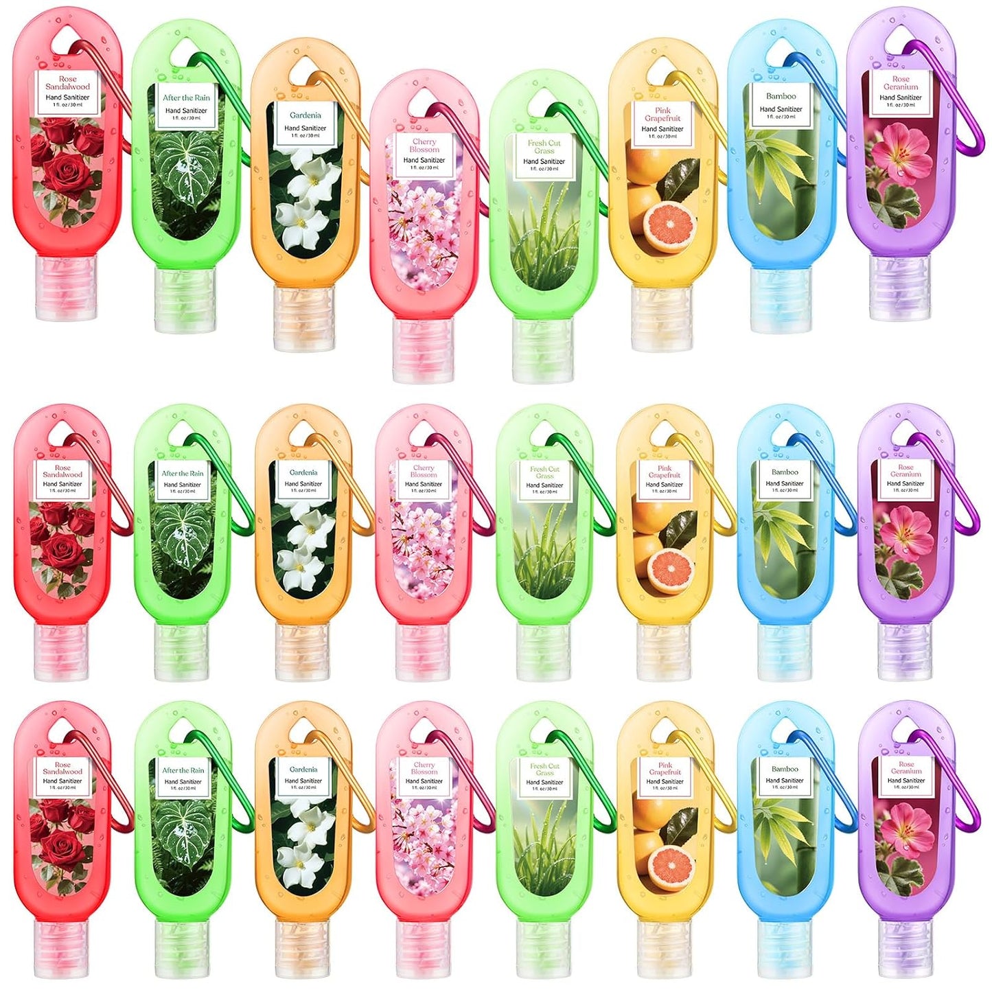 Mini Travel Size Hand Sanitizer Keychain - 24 Pcs Gift Set for Teachers, Nurses & Staff | Appreciation Thank You Bulk