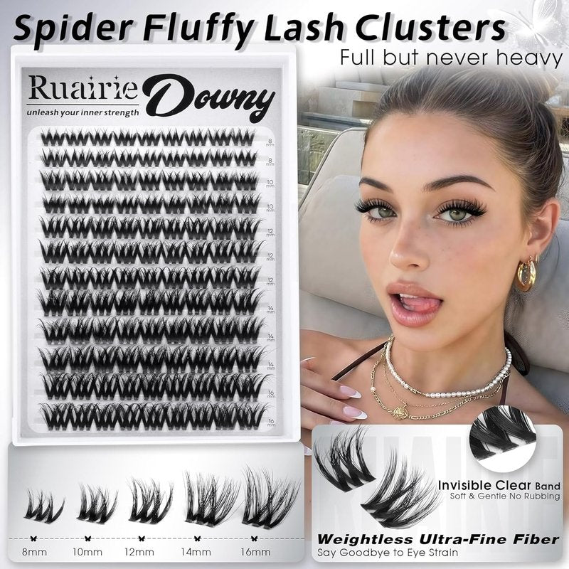 Fluffy Lash Clusters - Wispy Faux Mink Eyelash Extensions | 8-16mm D-Curly Volume Lashes