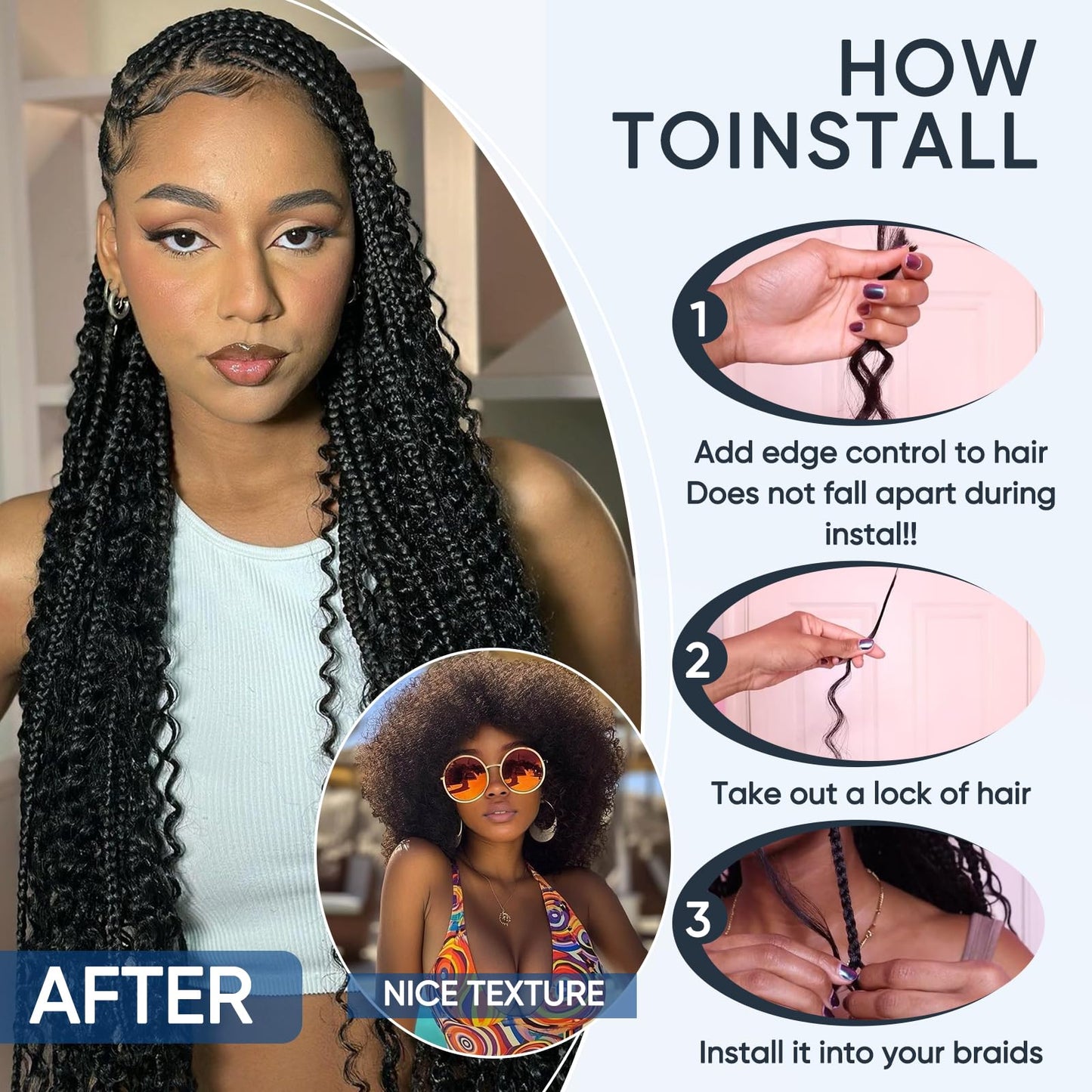 Human Braiding Hair for Boho Braids,150g 16 inch 6 Bundles Deep water Wave Bulk Boho Curly Human Hair for Braiding,Natural Color No Weft 12A Wet and Wavy Human Knotless Braiding Hair Extensions