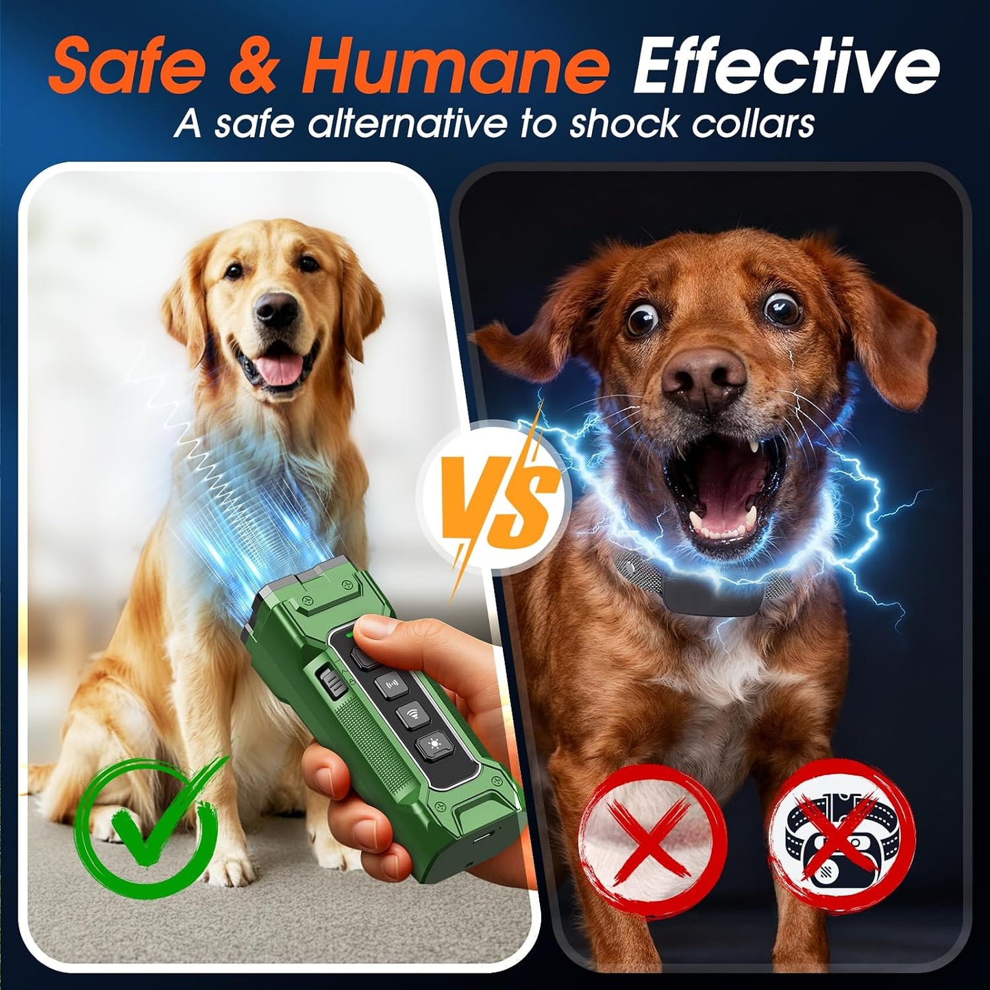Dog Bark Deterrent Device - Ultrasonic Anti-Barking Tool | 50ft Range, Rechargeable & Safe for Training