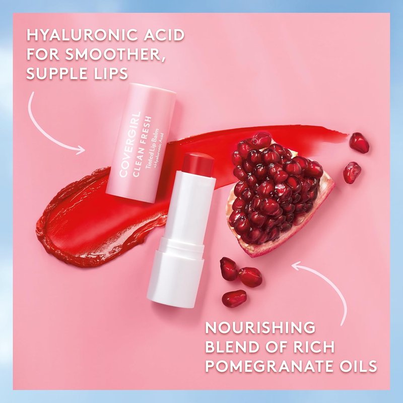 CoverGirl Clean Fresh Tinted Lip Balm - Vegan Hydrating Formula | Cherry-Ish, 1 Count