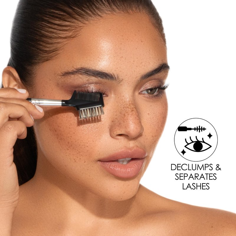JAPONESQUE Brow & Lash Shaper with 3 Different Spoolie Brushes, for Separating Lashes, Eliminating Mascara Clumps, and Grooming and Shaping Brows