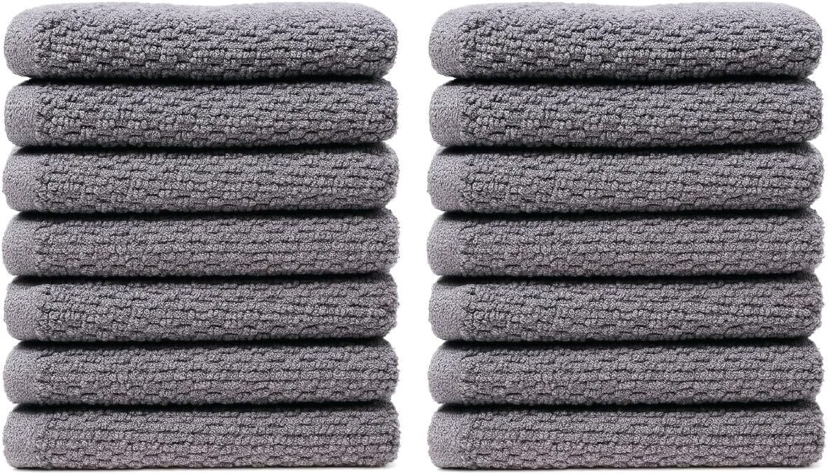 Luxury Cotton Washcloths - Ultra Soft & Super Absorbent Terry Towels | 12x12 MultiPack in China Blue