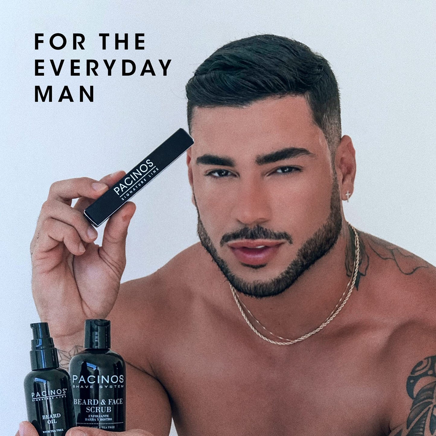 Pacinos Beard Pencil Filler - Water Proof, Long Lasting Coverage & Natural Finish - Beard, Moustache & Eyebrows - Micro-Fork Tip for Seamless Application - Bristle Brush Included(Light Brown)