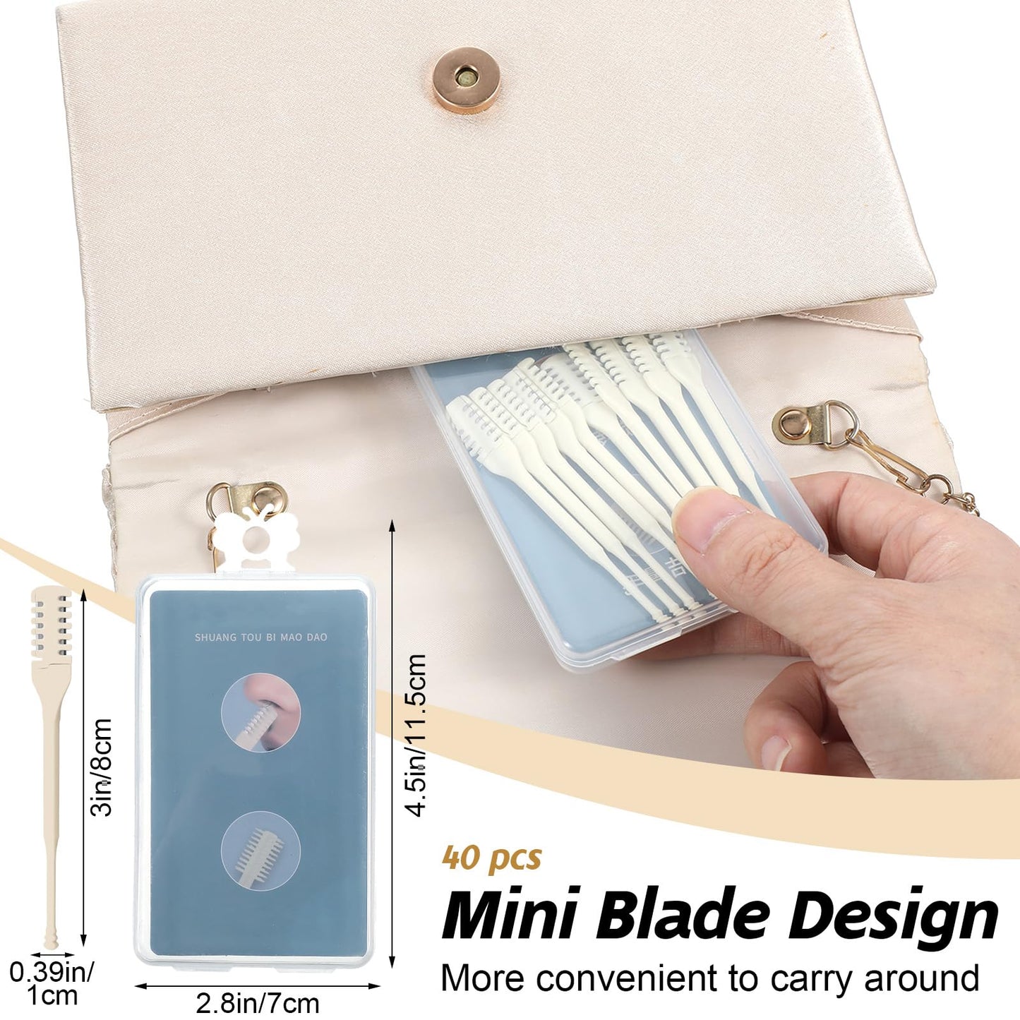 FNANJWQ 30Pcs Manual Nose Hair Trimmer - Rotating Nasal Hair Razor Cutter with Storage Box for Women and Men Double Sided Nose Hairs Cleaner Portable Nostril Remover Tools