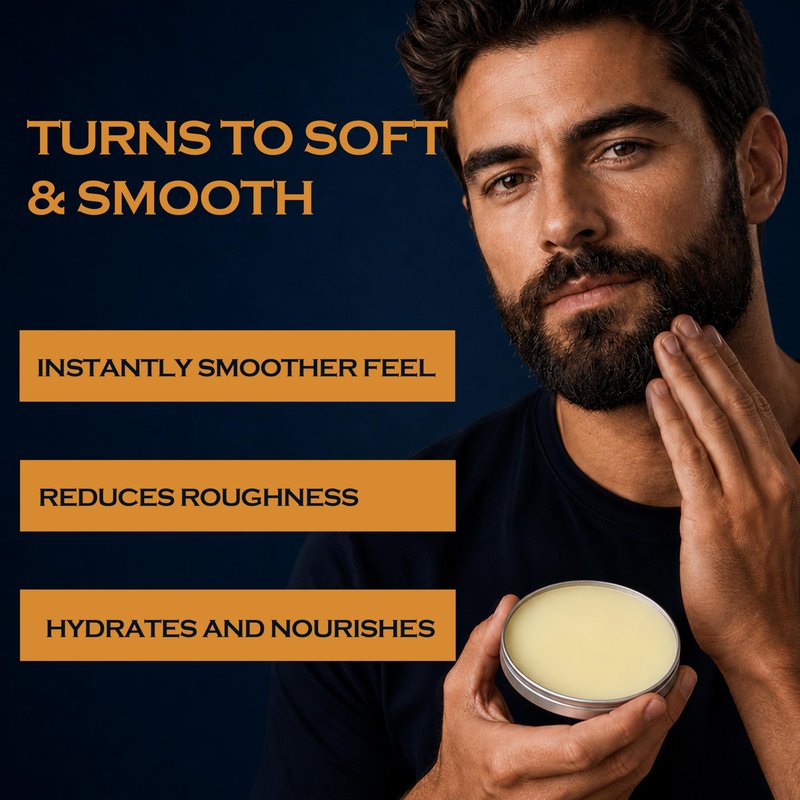 THEMANCODE Sandalwood Beard Balm for Men, Beard Butter, Beard Softener with Jojoba Oil, Beard Care Father Day Gifts, 2 oz