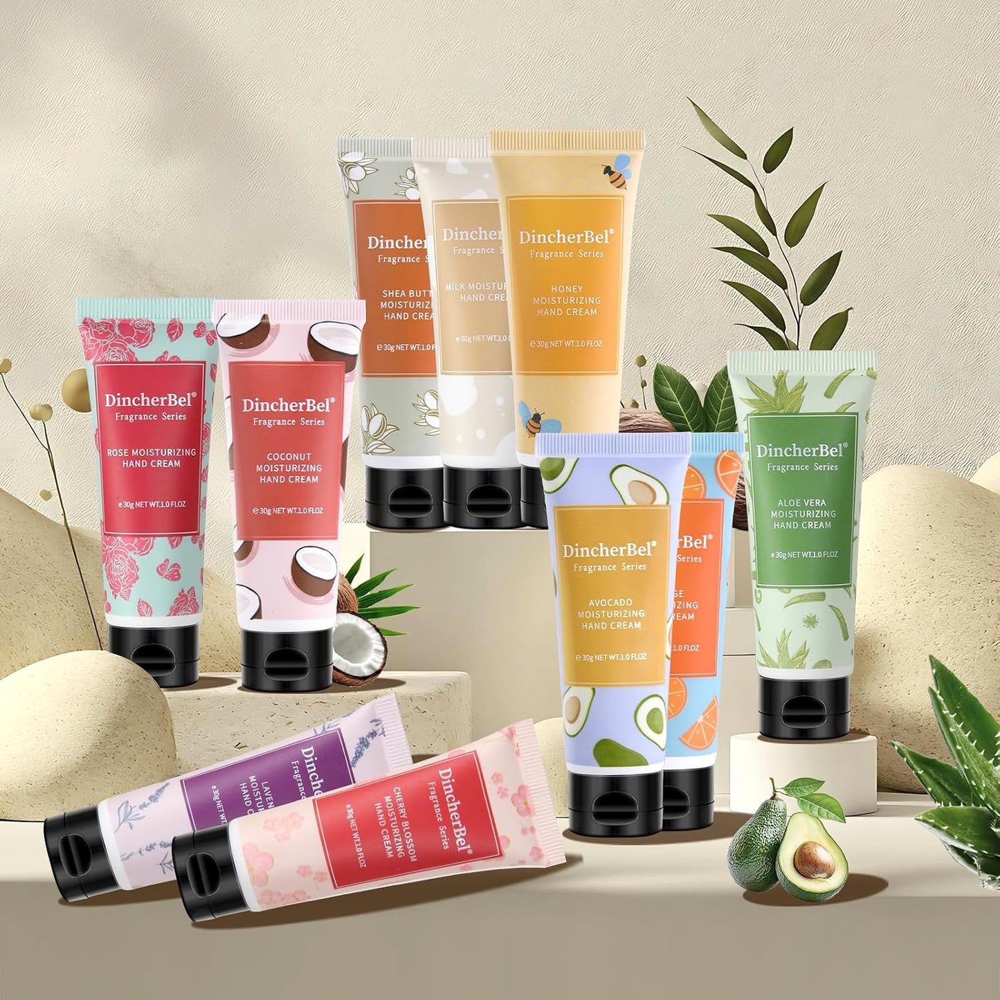 Travel Hand Cream Set - 10 Pack Moisturizer for Dry Skin | 30ml Each