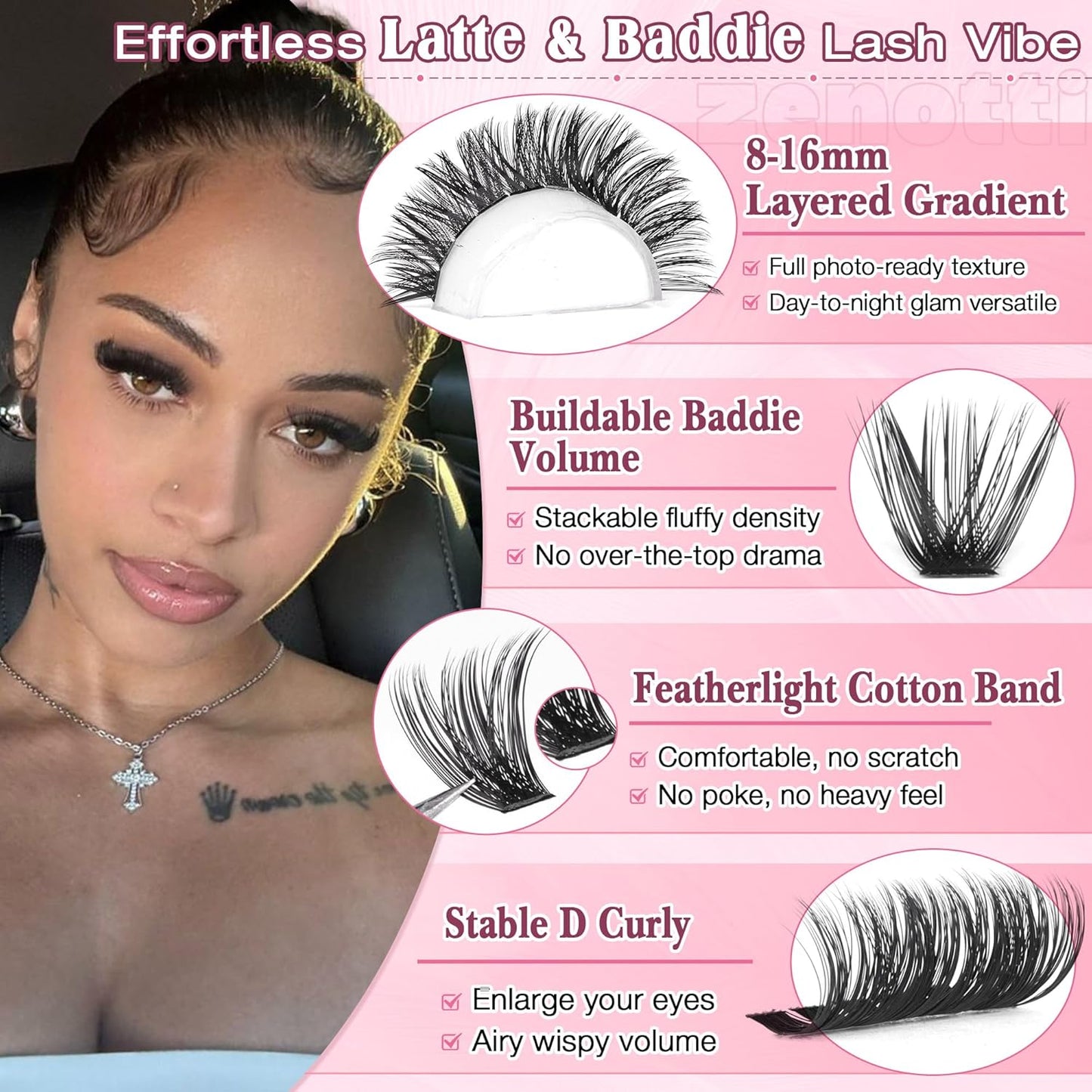 Lash Clusters Kit - Fluffy 80D & 100D Wispy Eyelash Extensions | 544PCS, DIY Individual Lashes 8-16mm