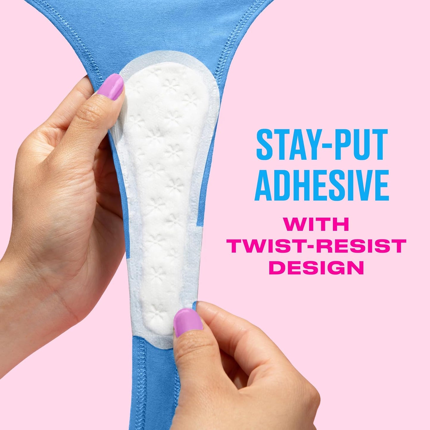 Carefree Panty Liners for Women - Unwrapped & Unscented Thong Liners | 49 Count
