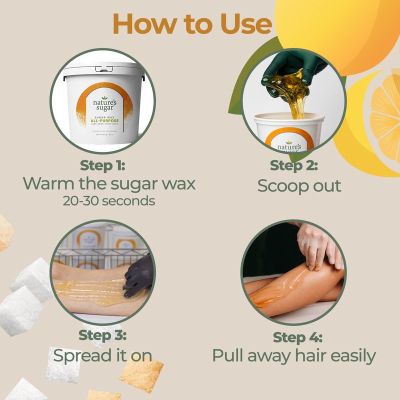 Nature’s Sugar – Beginner-Friendly Vegan Natural Sugar Wax Hair Removal Bundle for Men & Women – All Skin Types Sugaring Paste for Legs, Arms, Back, Chest, & Bikini Line - (1 All Purpose, 1 Firm)