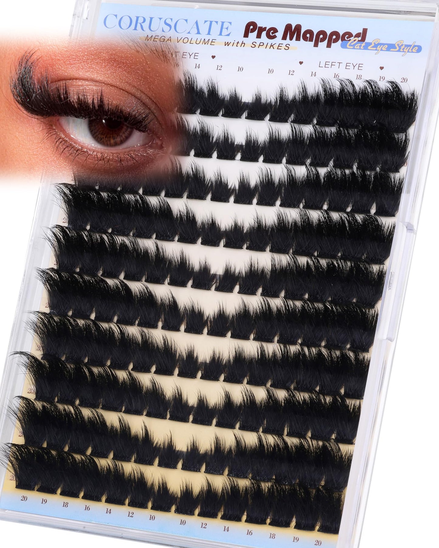 CORUSCATE Lash Clusters Spikes Eyelash Clusters Mink Volume Cat Eye Lashes