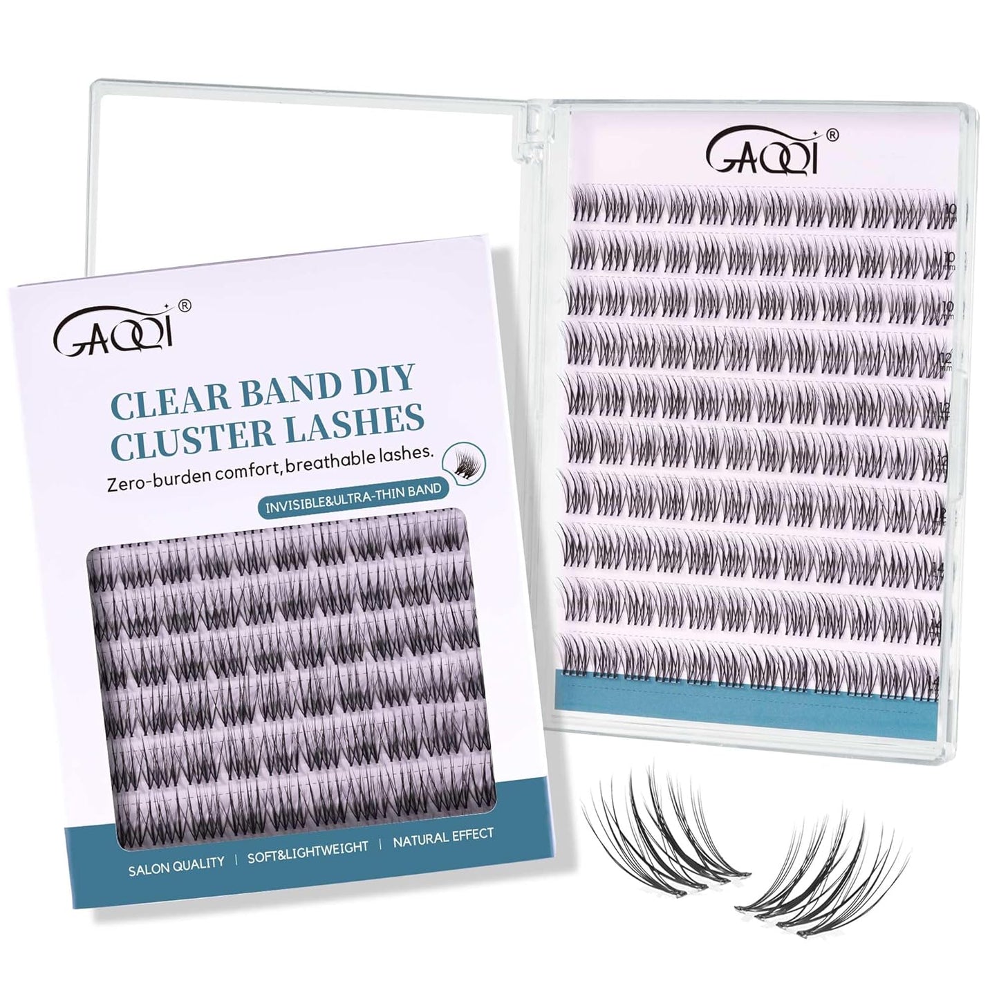 Natural Bottom Lash Clusters - DIY Clear Band Eyelashes for Soft, Comfortable Daily Wear | 5mm & 6mm, 48pcs
