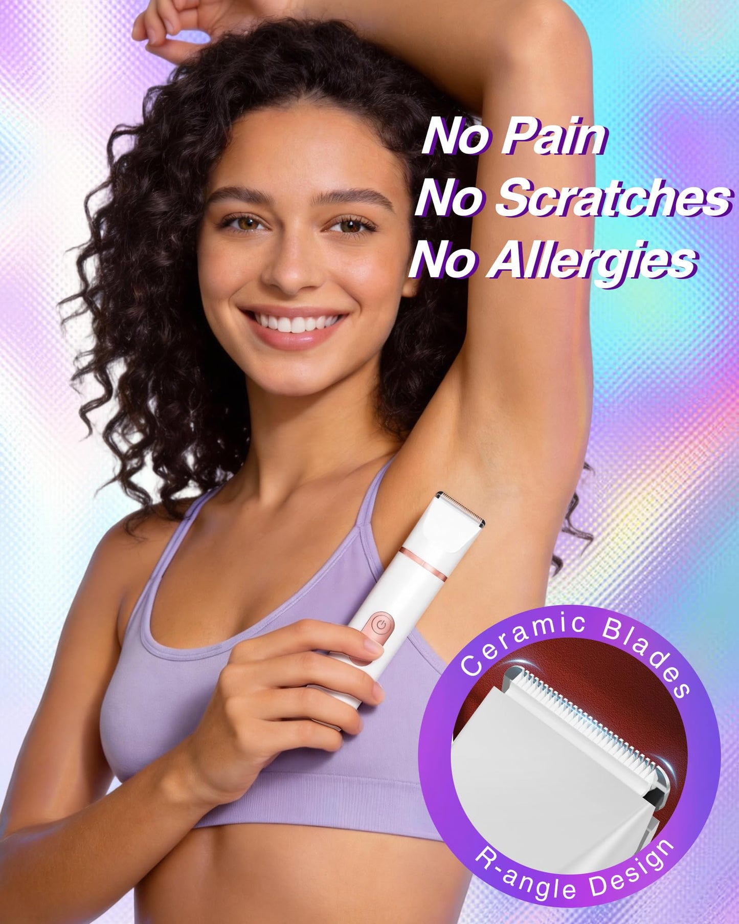 Bikini Trimmer for Women: 3-in-1 LED Display Painless Electric Razor & Shaver for Face, Body & Pubic Hair, IPX7 Waterproof Cordless Body Hair Trimmer, Easy Cleaning & USB Charge Dock, Gift-Ready