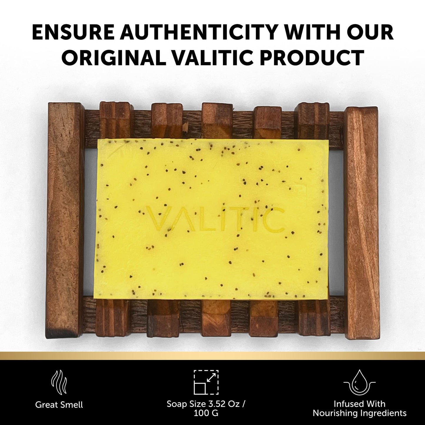VALITIC Lemon Turmeric Soap for Dark Spots - Kojic Acid Soap for Face and Body - Exfoliating Bar for Brightening, Skin Tone Corrector with Retinol, Vitamin C, Collagen and Hyaluronic Acid - 1 Pack