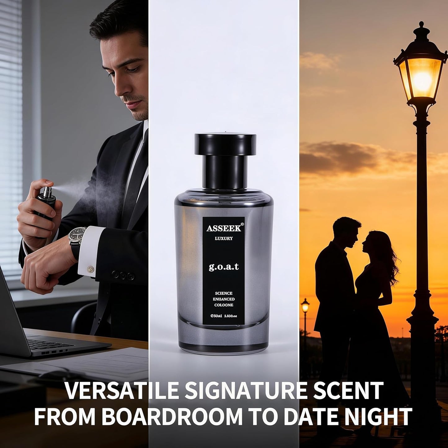 Luxury G.O.A.T Perfume for Men - Long-Lasting Woody Citrus Fragrance | 80ml (2.82 fl oz) Cologne for Daily Wear & Date Night