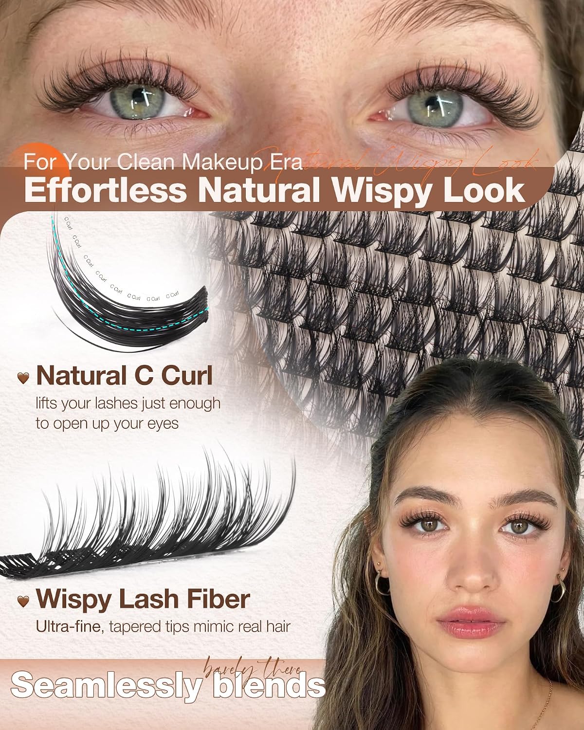 Wispy Eyelash Clusters - Natural Short Cluster Lash Extensions | 10-14mm DIY Individual Lashes