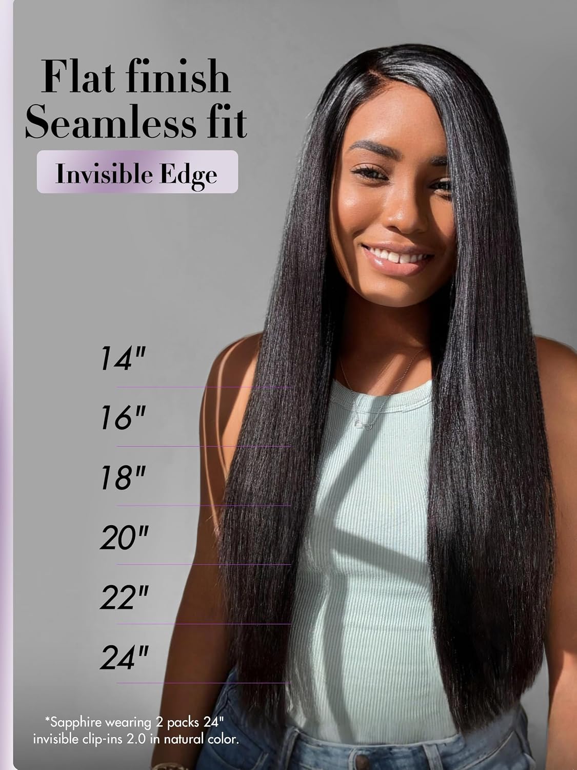 Invisible Yaki Straight Clip-In Hair Extensions - Real Human Hair, 18 Inch, 220g, 12 Pcs for Daily & Special Occasions