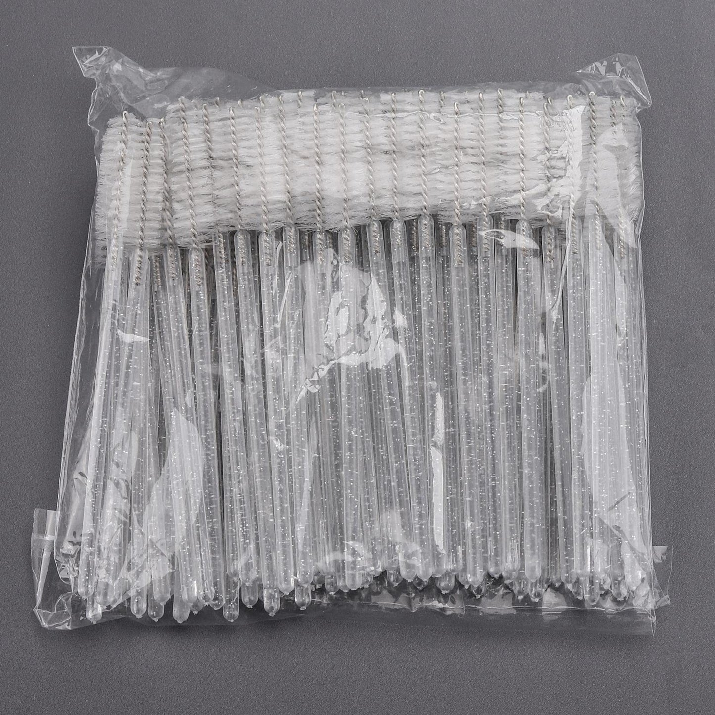 100 Pcs Disposable Mascara Wands, Crystal Spoolies Brush for Eyelash Extensions, Spooly Eyelash Eyebrow Brushes Lash Wand Applicator Makeup Kits (White)