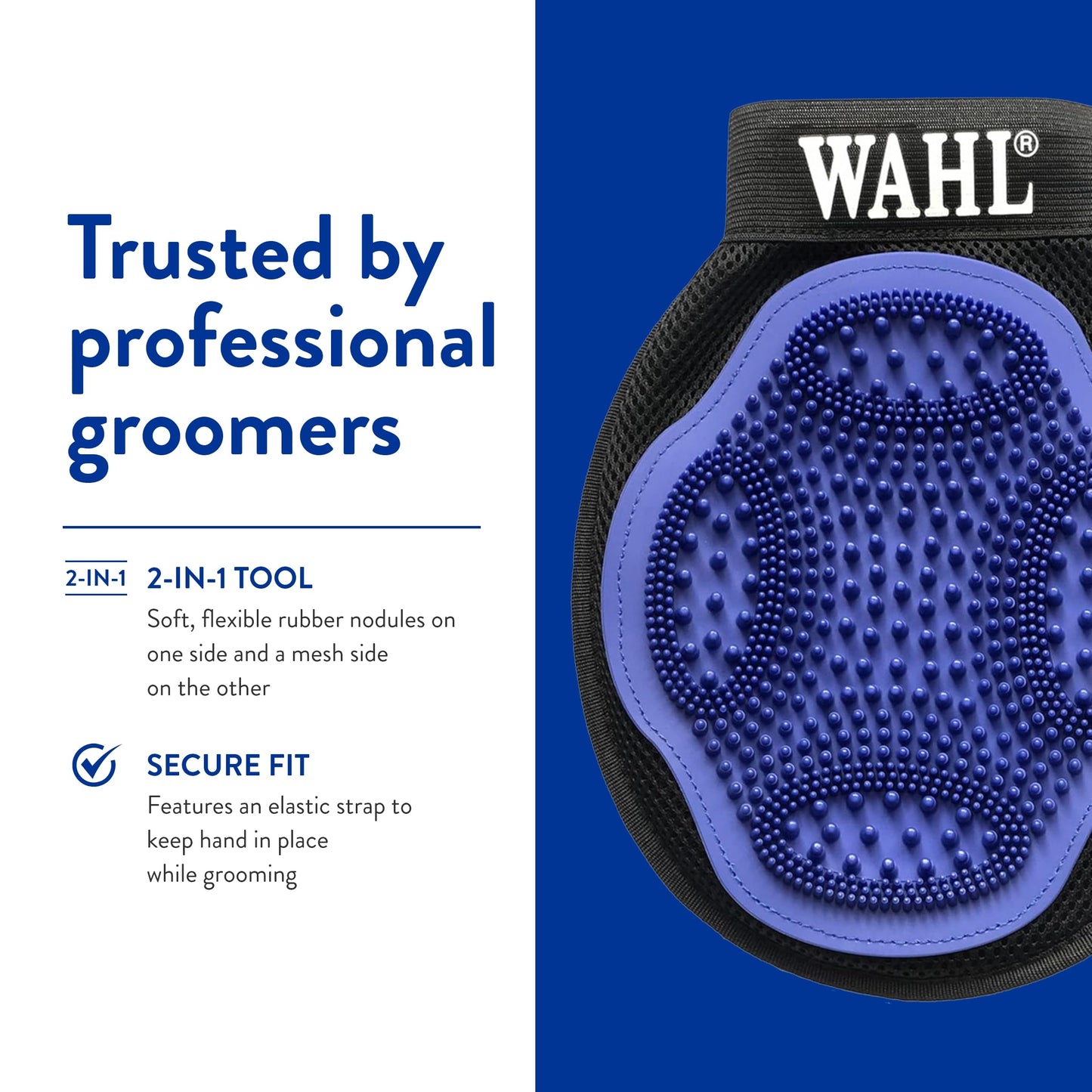 WAHL Professional Animal Equine Grooming Mitt - Flexible Rubber Brush for Horse Care