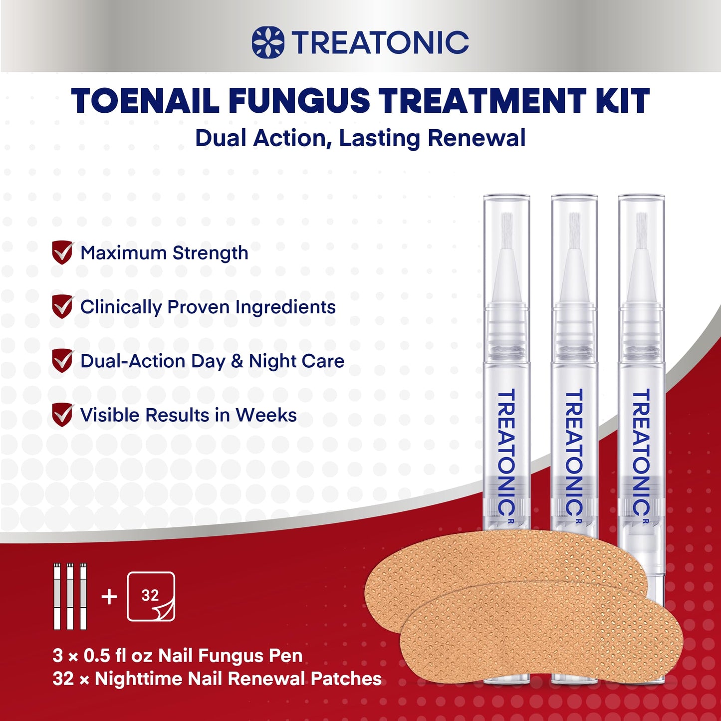 Treatonic Toenail Treatment Kit: Toe Nail Solution with Pen & Patches - 21-W5N N-TERT