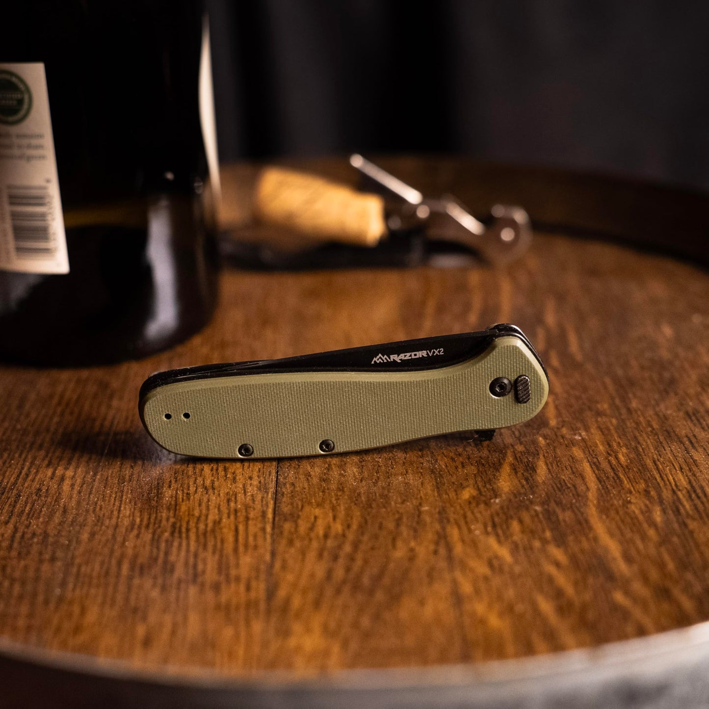 OUTDOOR EDGE - Razor VX2 | Green G10 with Black Drop Point | Replaceable Blade EDC Folding Pocket Knife | 3" Stainless Blade, Reversible Pocket Clip