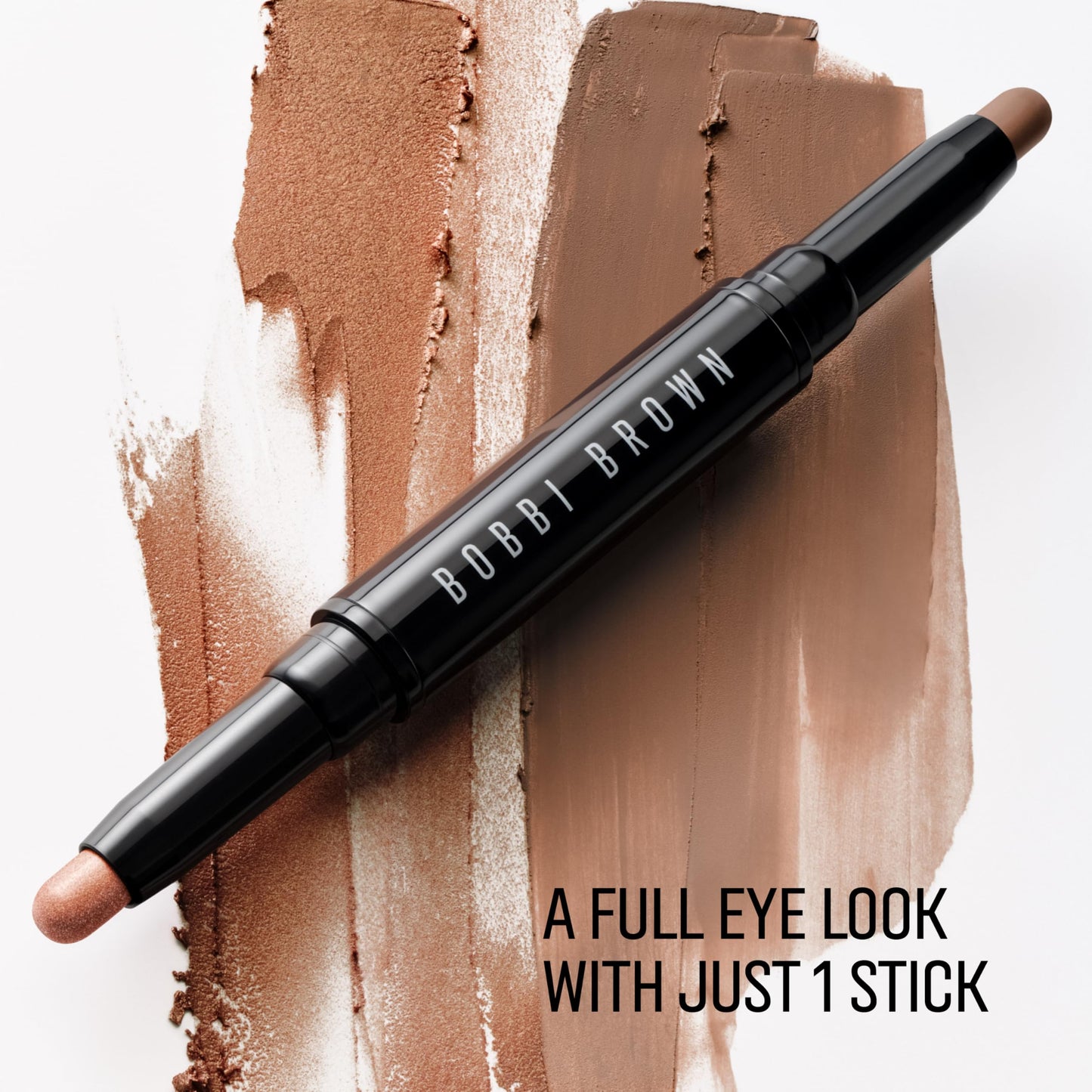 Bobbi Brown Dual-Ended Long-Wear Cream Shadow Stick | Swipe & Go Cream Eyeshadow Stick | 24-Hour Wear for Effortless Eyes, 0.06 Ounce, Heat Ray/Biscotti