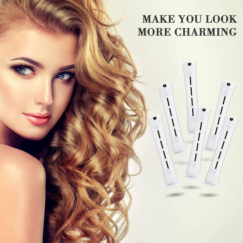 WILLBOND Cold Wave Rods - 36 Hair Perming Rollers with Steel Rat Tail Comb for Styling
