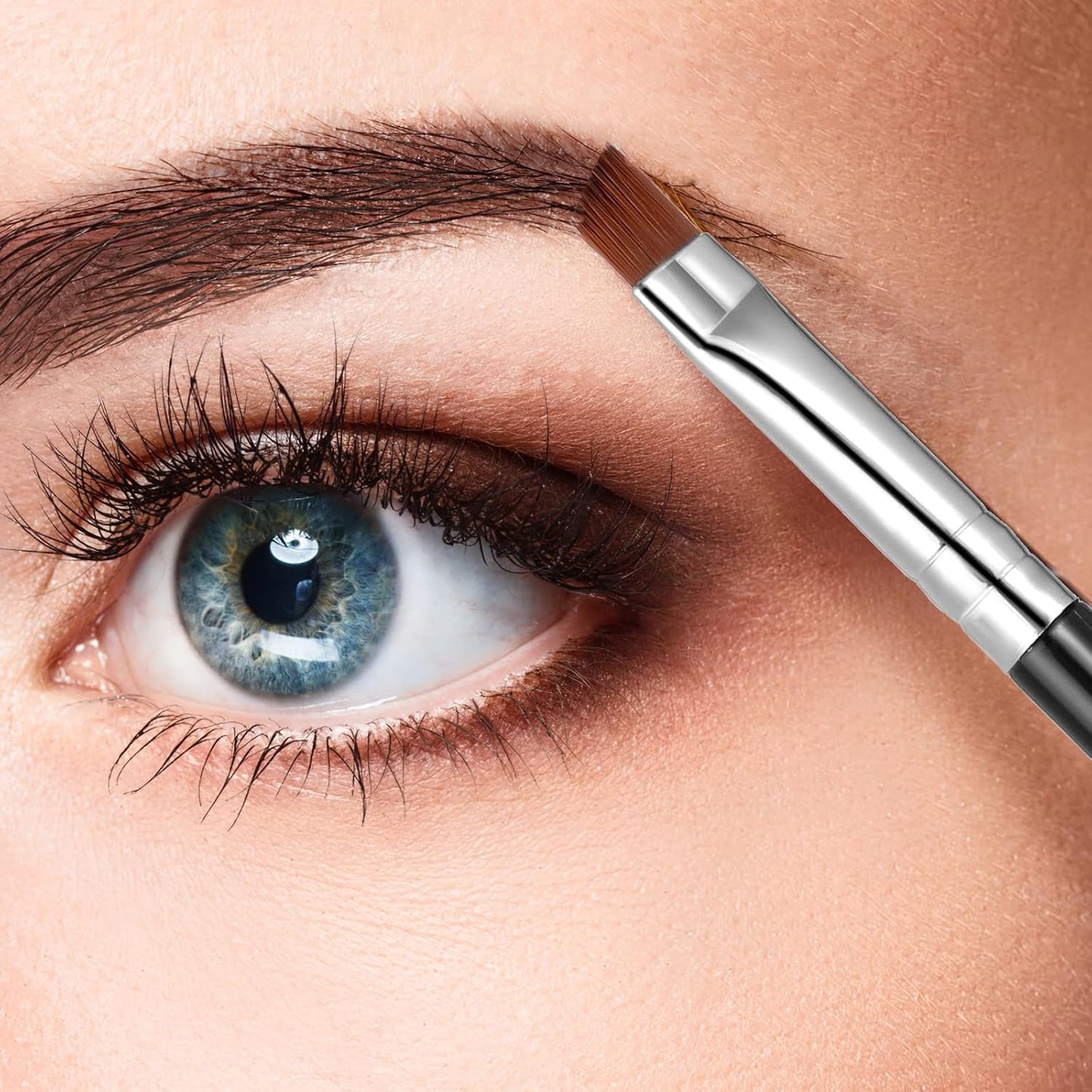 Angled Eyeliner Brush Set - 5Pcs Fine Slanted Brushes for Eye Makeup | Soft Synthetic Bristles