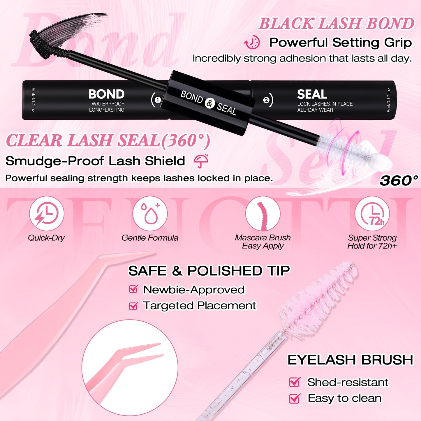 Lash Clusters Kit, 640PCS Natural Eyelash Clusters Kit 30D 40D 50D 60D Wispy Cluster Eyelash Extensions 9-16mm Daily Look Individual Lashes Soft Band with Lash Bond & Seal Tweezers Brush by zenotti