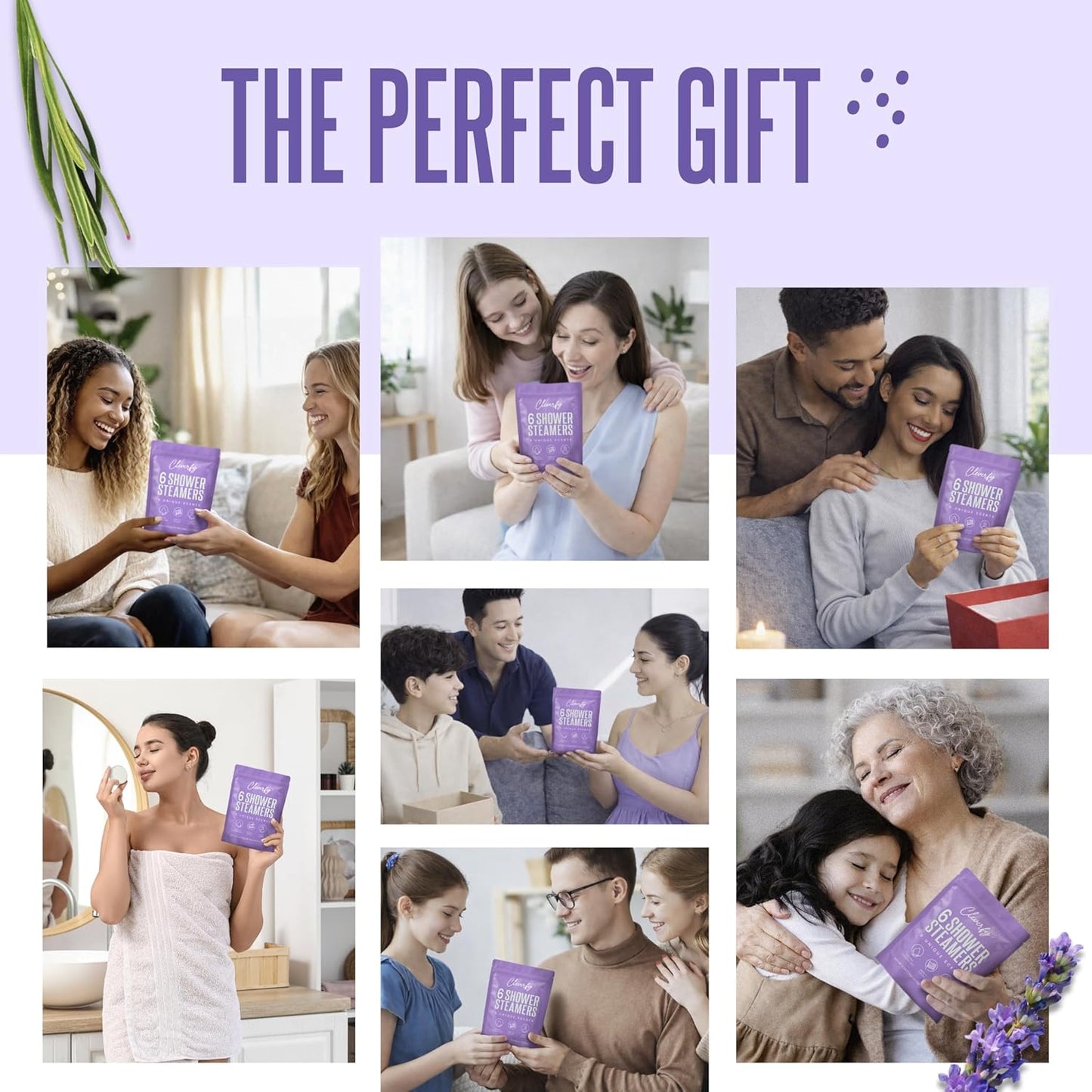 Cleverfy Shower Steamers - Aromatherapy Tablets for Relaxation | Gift Set for Women, Mom, Wife, & Friends - 6 Pack