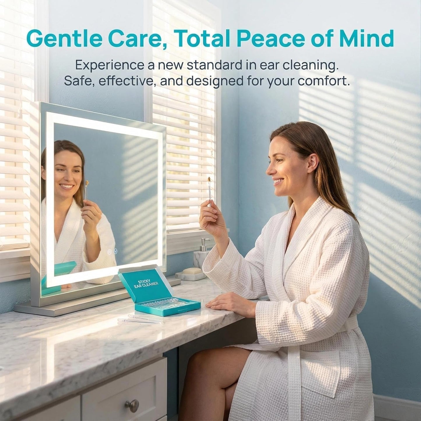 Gentle Reusable Sticky Ear Cleaning Picks - Soft Spiral Head | Safe for All Ages (4mm, 24 Pcs)