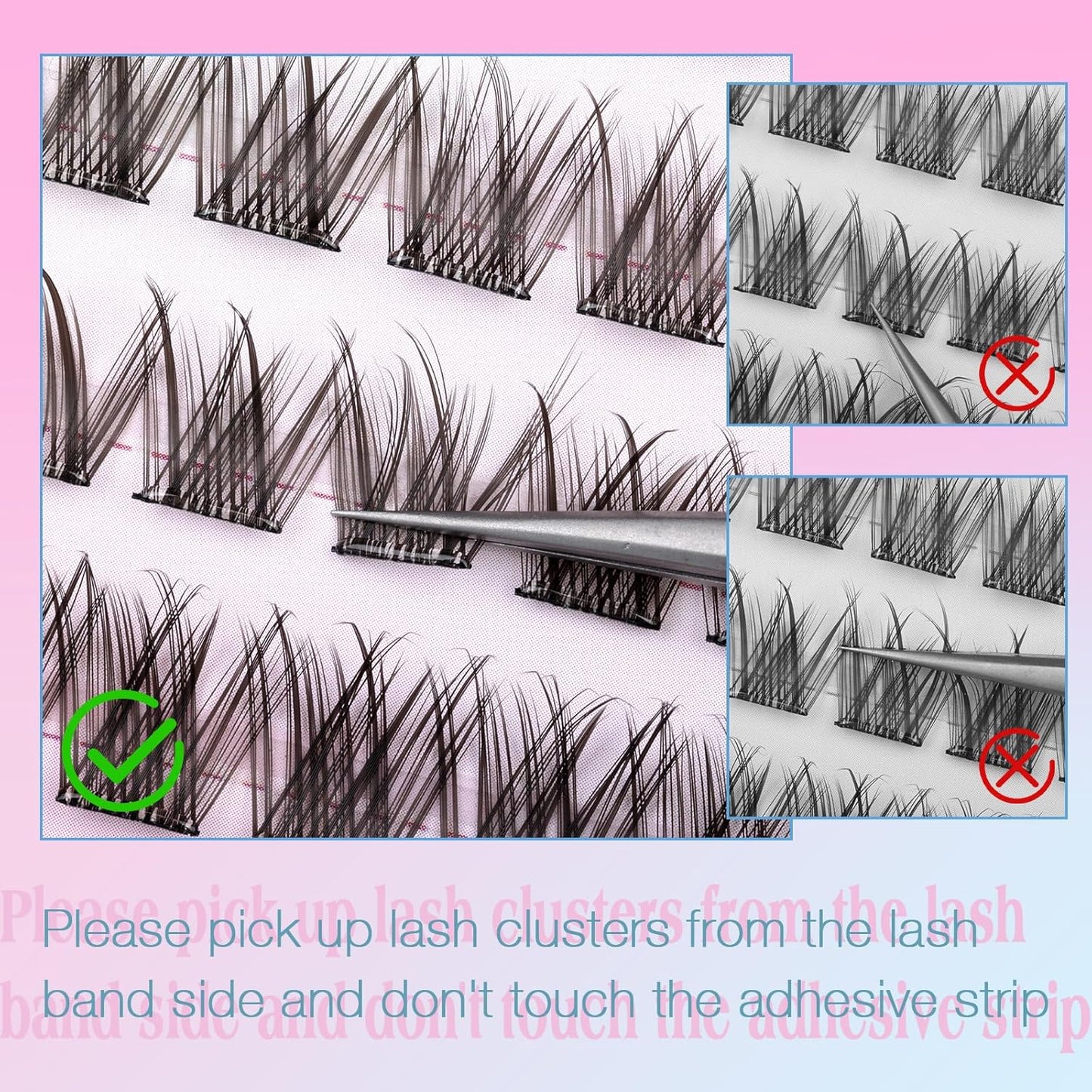 Self-Adhesive Eyelash Clusters - Natural Wispy C-Curl Pre-Glued Lashes | 10-16MM Individual Extensions