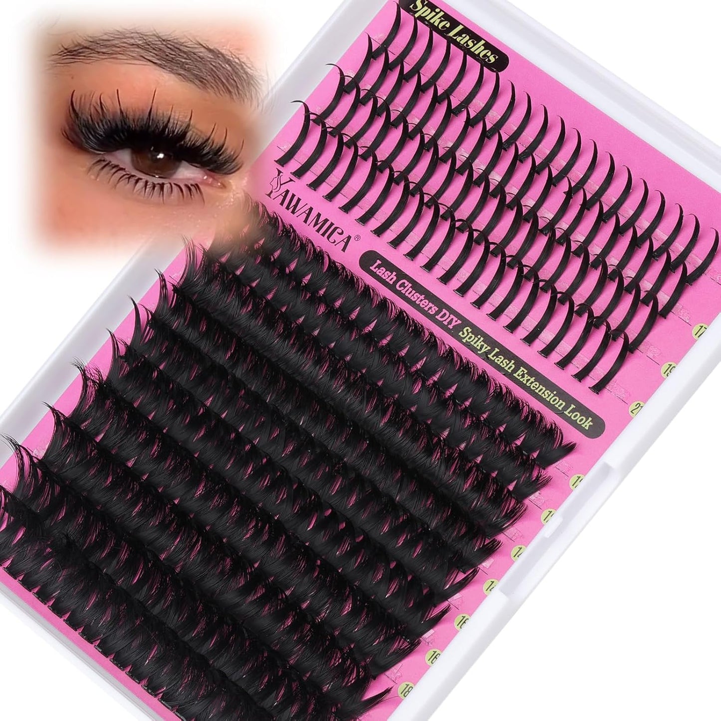 Fluffy Lash Clusters - 10-14mm D Curl Individual Eyelash Extensions | Thick 200D Volume for Soft Glam