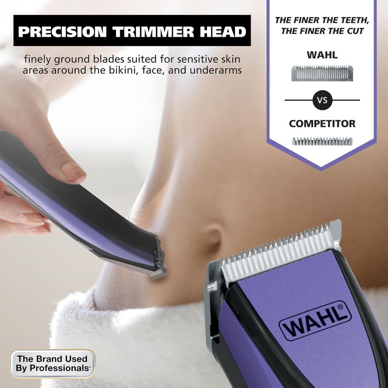Wahl Bikini Sculpt Pro 2 in 1 USB Rechargeable Lithium-Ion Electric Shaver and Bikini Trimmer for Women - Face, Legs, Underarm, & Pubic Hair Removal Device - Model 3026004